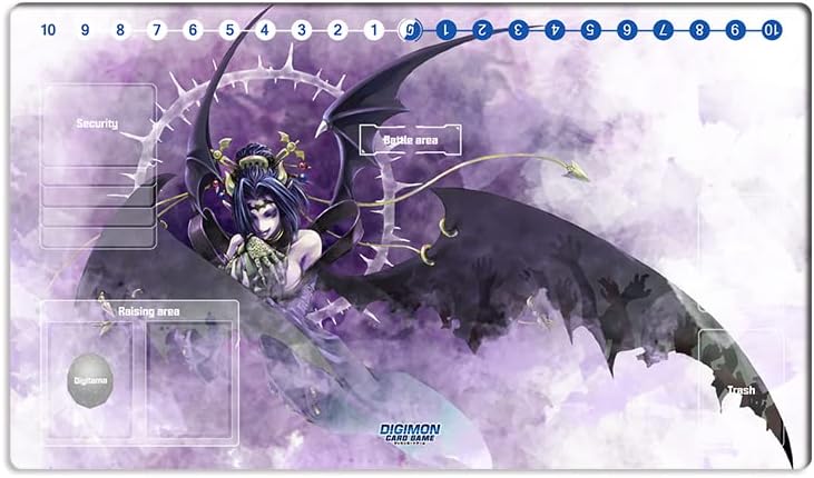 New DTCG Duel Playmat Digimon Lilithmon Trading Card Game TCG CCG Mat Pad + Free Bag (ZD002-267-SM)