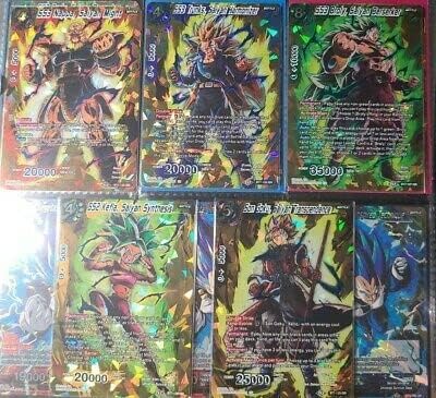 3 Dragonball Super TCG Super Rare Cards - No Duplicates - English Near Mint