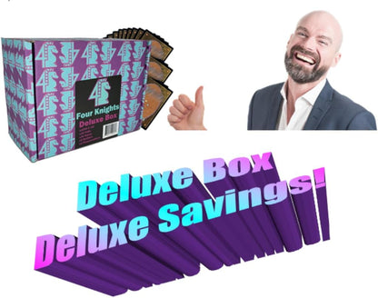 Four Knights MTG Deluxe Collection Booster Box - 1000+ Assorted C/UC Cards with 30 Rares, 30 Foils, and 5 Mythics - Limited Duplicates - Compatible with Magic