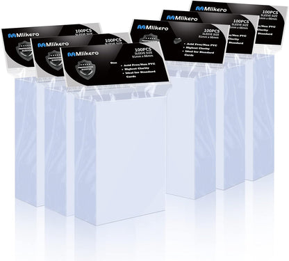 Mlikero 600 Count Card Sleeves, Clear Soft Trading Card Sleeves, Polypropylene (PP), Fit for MTG, TCG, Baseball, Football, Game Cards