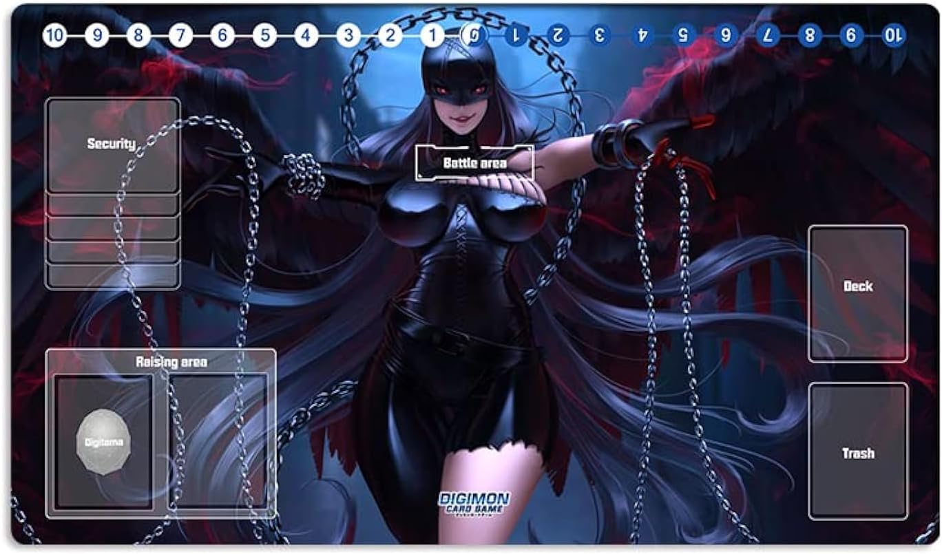 New DTCG Duel Playmat Digimon Lilithmon Trading Card Game TCG CCG Mat Pad + Free Bag (ZD002-267-SM)