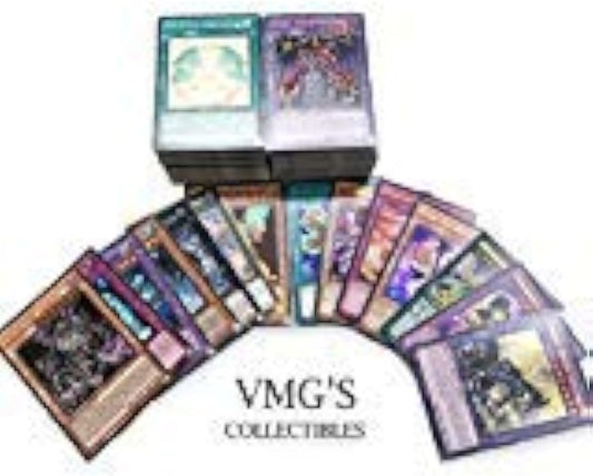YU-GI-OH! 200 Mixed Trading Card Lot (150 Commons, 50 Rares, No Duplicates, Holos Included, Near Mint)