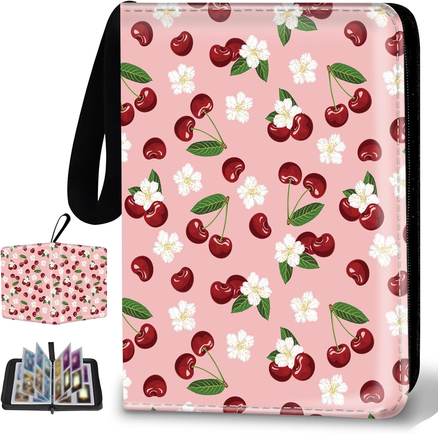 Collectible Trading Card Binder, 400 Card Holders with 50 Removable Sleeves, Portable 4 Pocket Trading Card Collection Albums for Photocard kpop MTG/TCG Game Sports Cards，Funny Dinosaur Bones