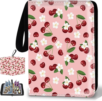 Collectible Trading Card Binder, 400 Card Holders with 50 Removable Sleeves, Portable 4 Pocket Trading Card Collection Albums for Photocard kpop MTG/TCG Game Sports Cards，Funny Dinosaur Bones