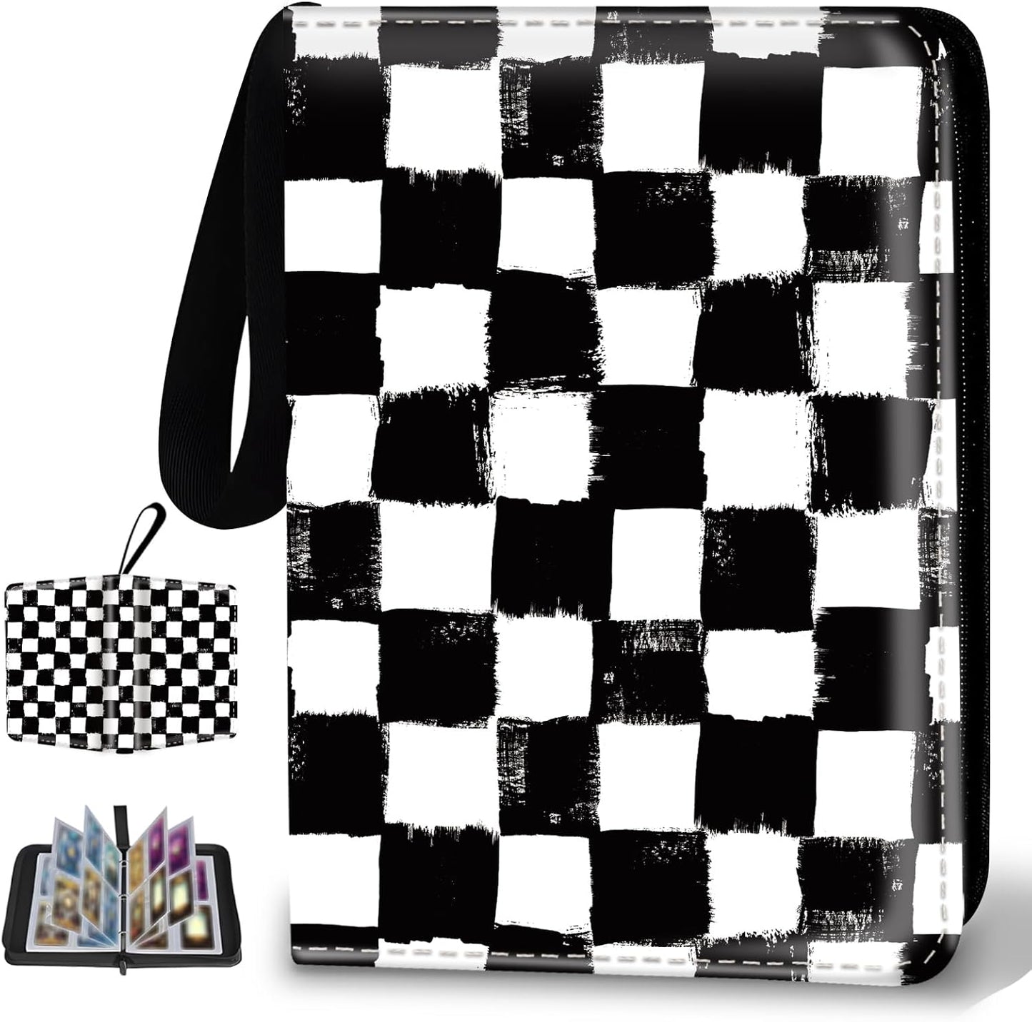 Collectible Trading Card Binder, 400 Card Holders with 50 Removable Sleeves, Portable 4 Pocket Trading Card Collection Albums for Photocard kpop MTG/TCG Game Sports Cards，Funny Dinosaur Bones