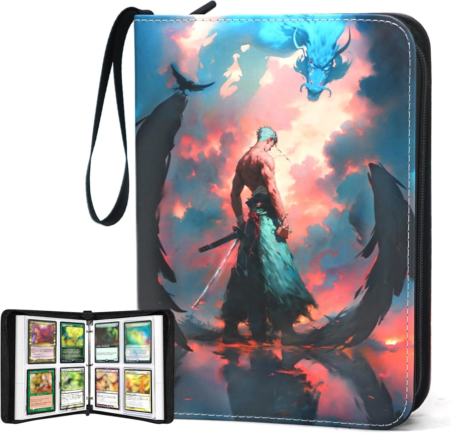 Anime Trading Card Binder for Cards, 9 Pocket with 60 Sleeves up to 1080 Cards One Piece TCG Card Binder, Waterproof Card Storage Book, Trading Cards Display Case