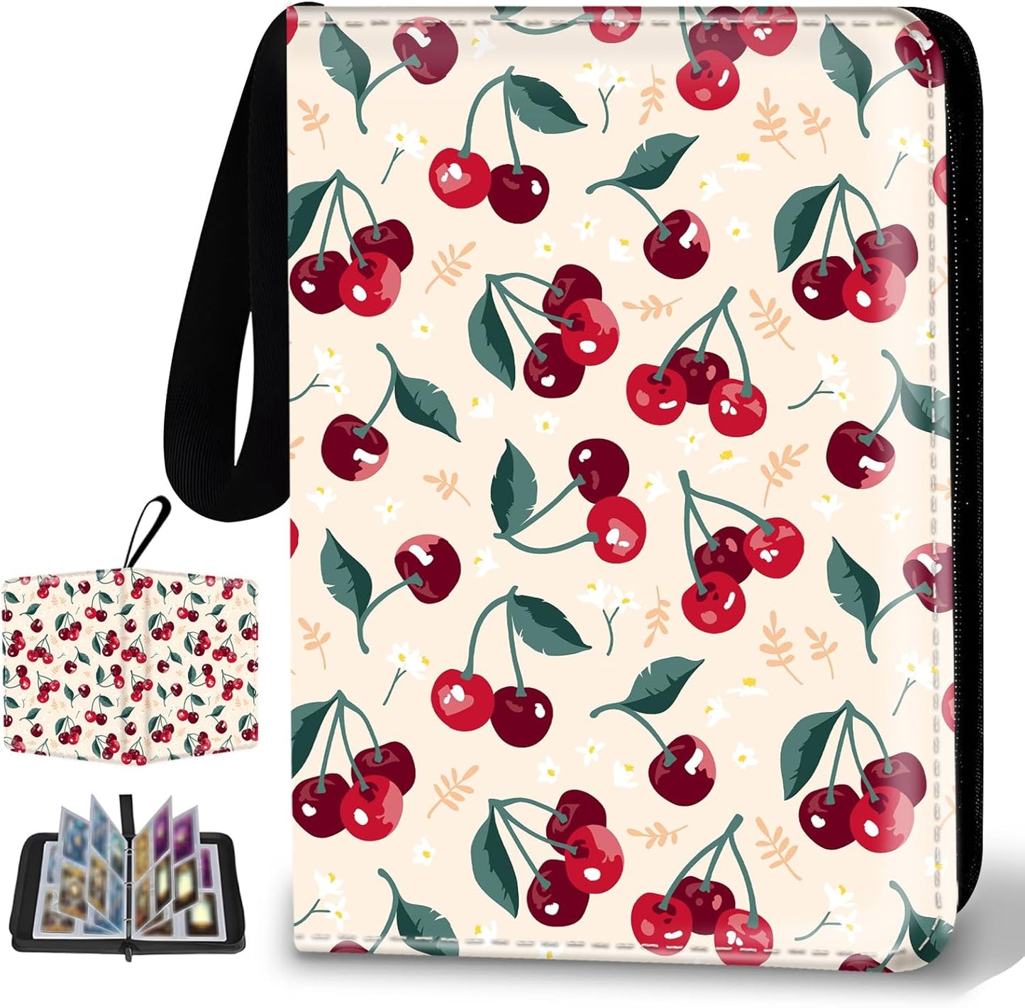 Collectible Trading Card Binder, 400 Card Holders with 50 Removable Sleeves, Portable 4 Pocket Trading Card Collection Albums for Photocard kpop MTG/TCG Game Sports Cards，Funny Dinosaur Bones