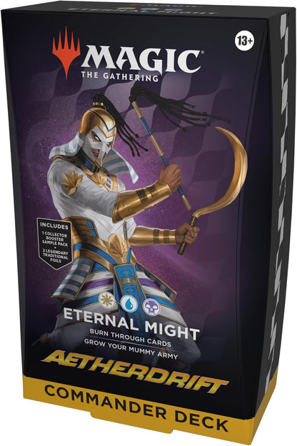 Magic The Gathering Aetherdrift Commander Deck - Living Energy (100-Card Deck, 2-Card Collector Booster Sample Pack + Accessories)