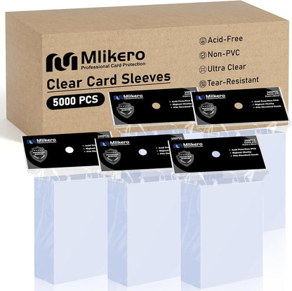 Mlikero 600 Count Card Sleeves, Clear Soft Trading Card Sleeves, Polypropylene (PP), Fit for MTG, TCG, Baseball, Football, Game Cards