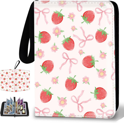 Collectible Trading Card Binder, 400 Card Holders with 50 Removable Sleeves, Portable 4 Pocket Trading Card Collection Albums for Photocard kpop MTG/TCG Game Sports Cards，Funny Dinosaur Bones