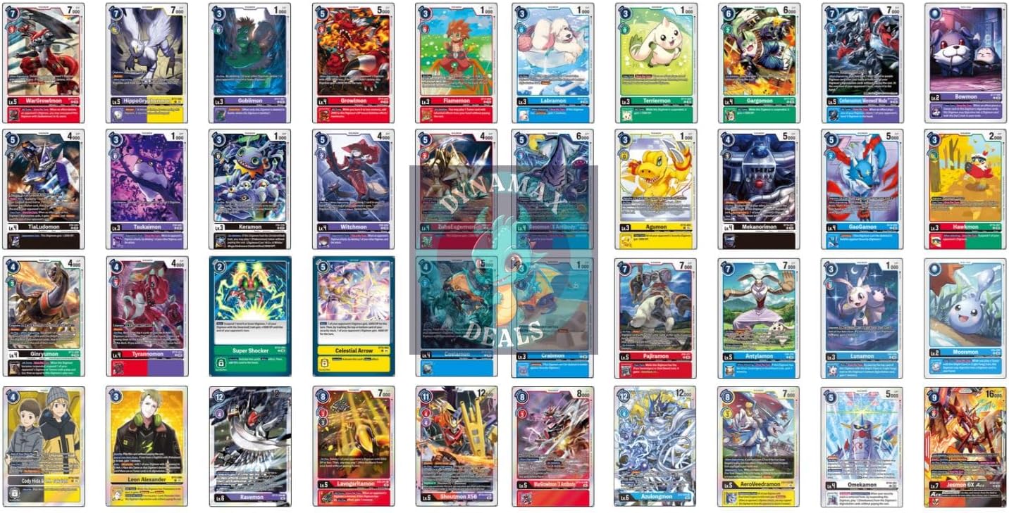 Digimon TCG - 50 Card Lot/Bundle, 9 Rare Cards and 1 Super Rare Guaranteed!