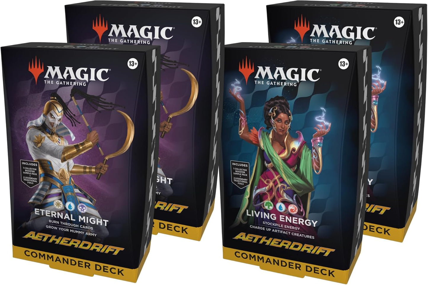 Magic The Gathering Aetherdrift Commander Deck - Living Energy (100-Card Deck, 2-Card Collector Booster Sample Pack + Accessories)