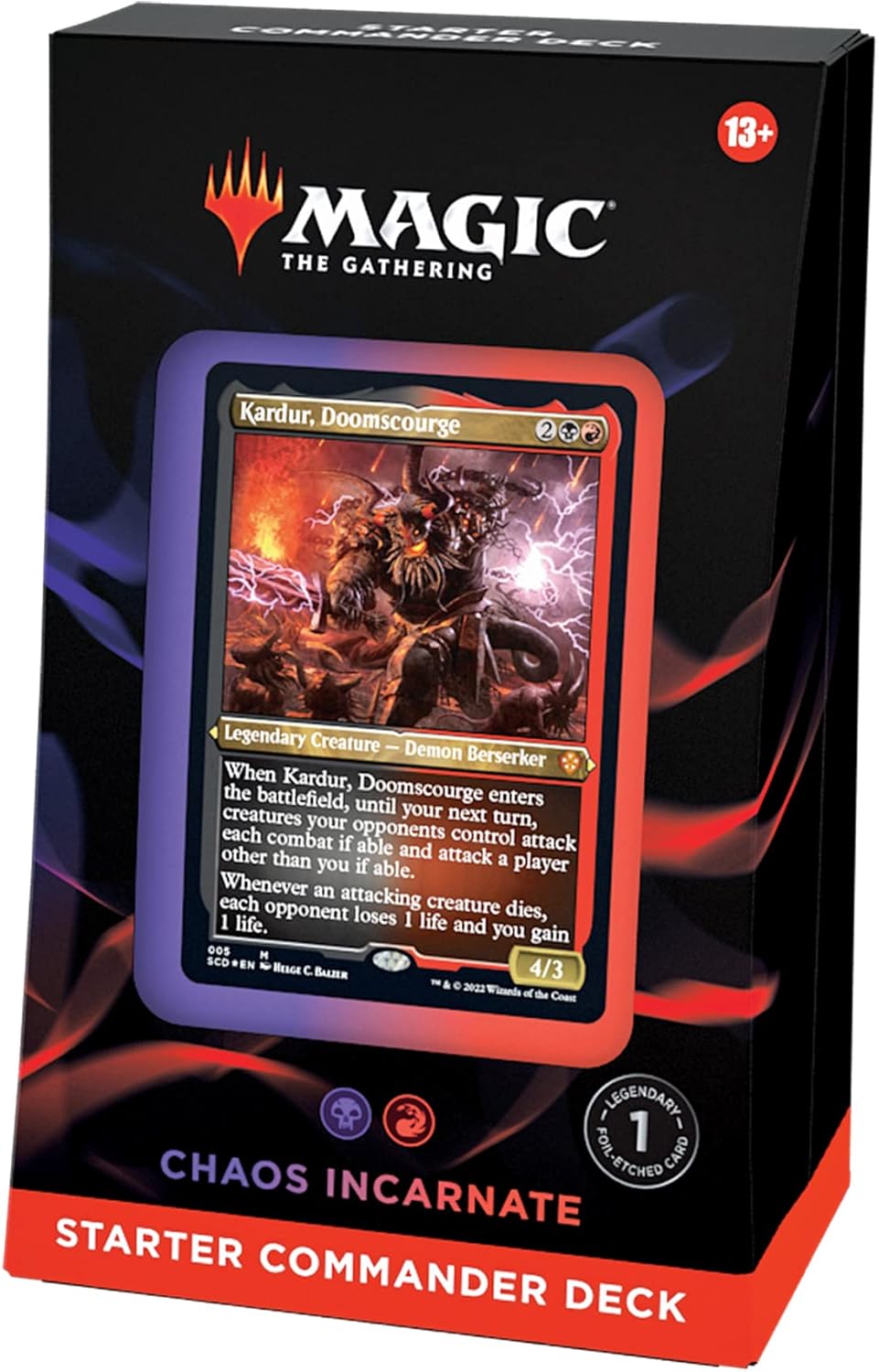 Magic: The Gathering Starter Commander Deck - Chaos Incarnate (Black-Red) | Ready-to-Play Deck for Beginners and Fans | Ages 13+ | Collectible Card Games