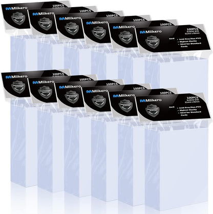 Mlikero 600 Count Card Sleeves, Clear Soft Trading Card Sleeves, Polypropylene (PP), Fit for MTG, TCG, Baseball, Football, Game Cards