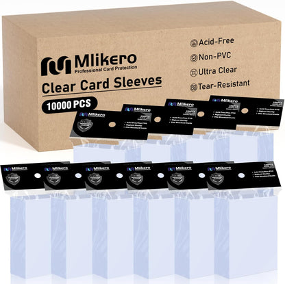 Mlikero 600 Count Card Sleeves, Clear Soft Trading Card Sleeves, Polypropylene (PP), Fit for MTG, TCG, Baseball, Football, Game Cards