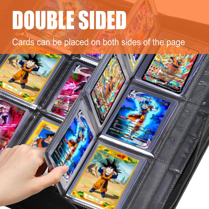 Toploader Binder for Dragon Ball Cards,Holds 288 Toploaders,9-Pocket Ringless Double-Sided Pockets for Dragon Ball Cards,Waterproof Top Loader Card Storage for Anime Cards