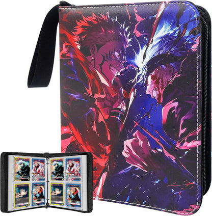 Anime Trading Card Binder for Cards,4 Pocket with 60 Sleeves up to 480 Cards,Waterproof Card Storage Bag with Removable Sleeves for Anime and TCG Cards