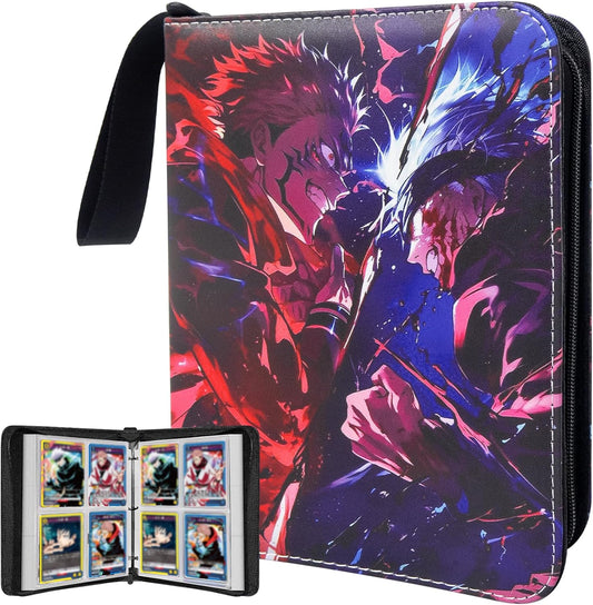 Anime Trading Card Binder for Cards,4 Pocket with 60 Sleeves up to 480 Cards,Waterproof Card Storage Bag with Removable Sleeves for Anime and TCG Cards