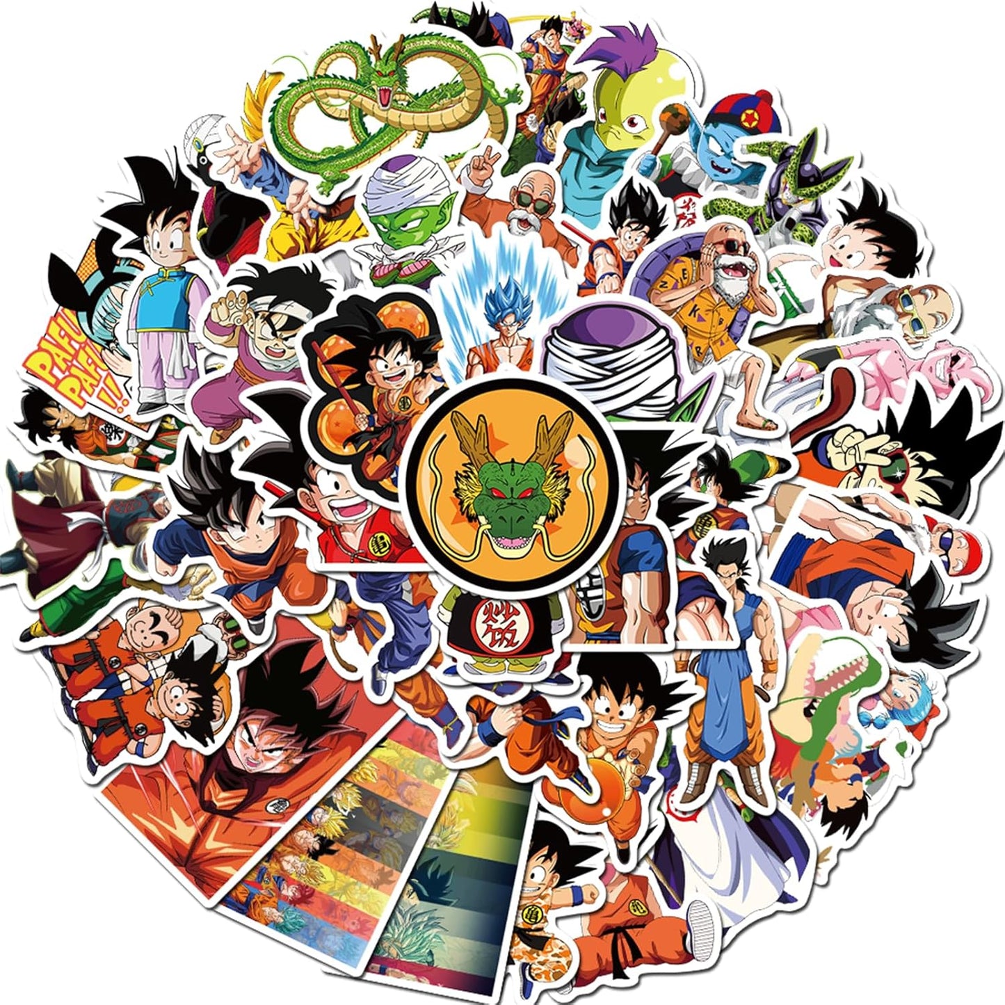 50pcs Anime Manga Dragon and Ball Stickers for Kids, Cool Waterproof Vinyl Decal for Teen Adult Boy Laptop, Travel Case, Phone, Bike, Water Bottle, Guitar, Computer, Skateboard (ball50)