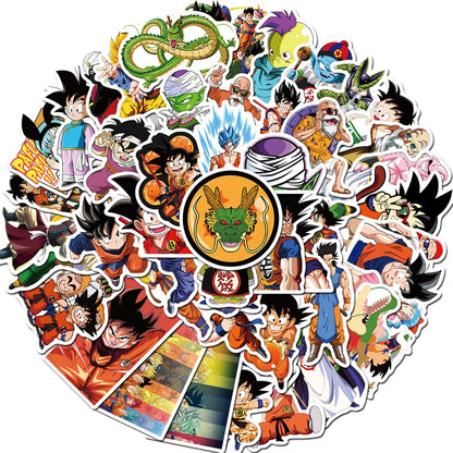 50pcs Anime Manga Dragon and Ball Stickers for Kids, Cool Waterproof Vinyl Decal for Teen Adult Boy Laptop, Travel Case, Phone, Bike, Water Bottle, Guitar, Computer, Skateboard (ball50)