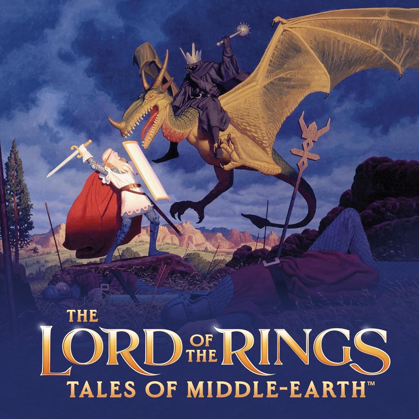 Magic: The Gathering The Lord of The Rings: Tales of Middle-Earth Scene Box - Gandalf in Pelennor Fields (6 Scene Cards, 6 Art Cards, 3 Set Boosters + Display Easel)