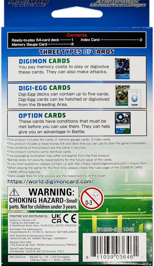 Bandai | Digimon Card Game: Starter Deck - Ancient Dragon ST9 | Card Game | Ages 6+ | 2 Players | 10 Minutes Playing Time, Multicolor,1. Starter Decks,BCL2611042