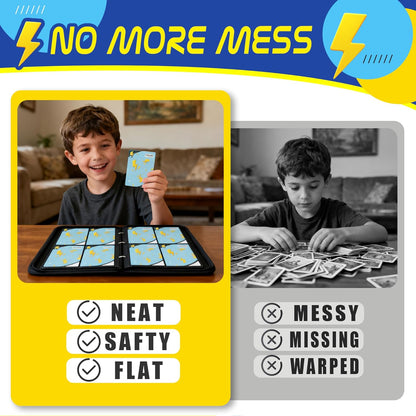 Trading Card Binder 4 Pocket,400 Pocket Card Collection Binder with 50 Removable Sleeves,PU Waterproof Top Card Book,3-Ring Zipper Collectible Trading Card Album for MTG/TCG/Card Holder Gift(Blue)