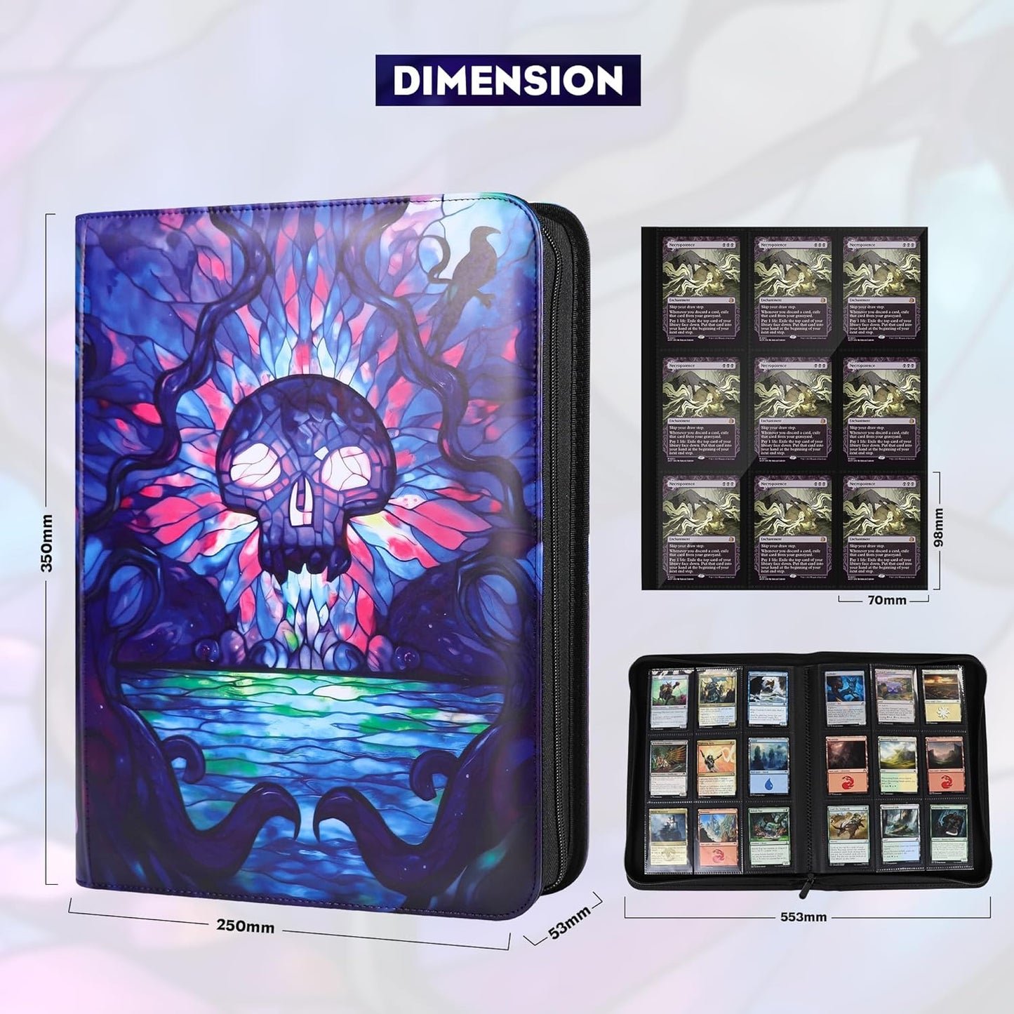 360 Pockets Card Binder, MTG Card Binder, Double Sided Card Collection Album Folder with 20 Pages, Side-Loading Card Holder for MTG, TCG, Trading Card, Sports Cards-Swamp