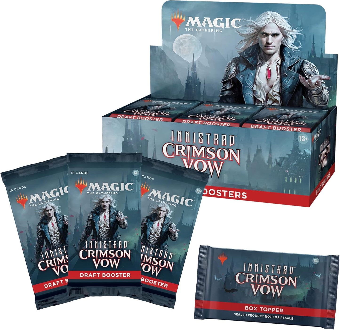 Magic: The Gathering Innistrad: Crimson Vow Draft Booster Box | 36 Packs + Dracula Box Topper (541 Magic Cards)