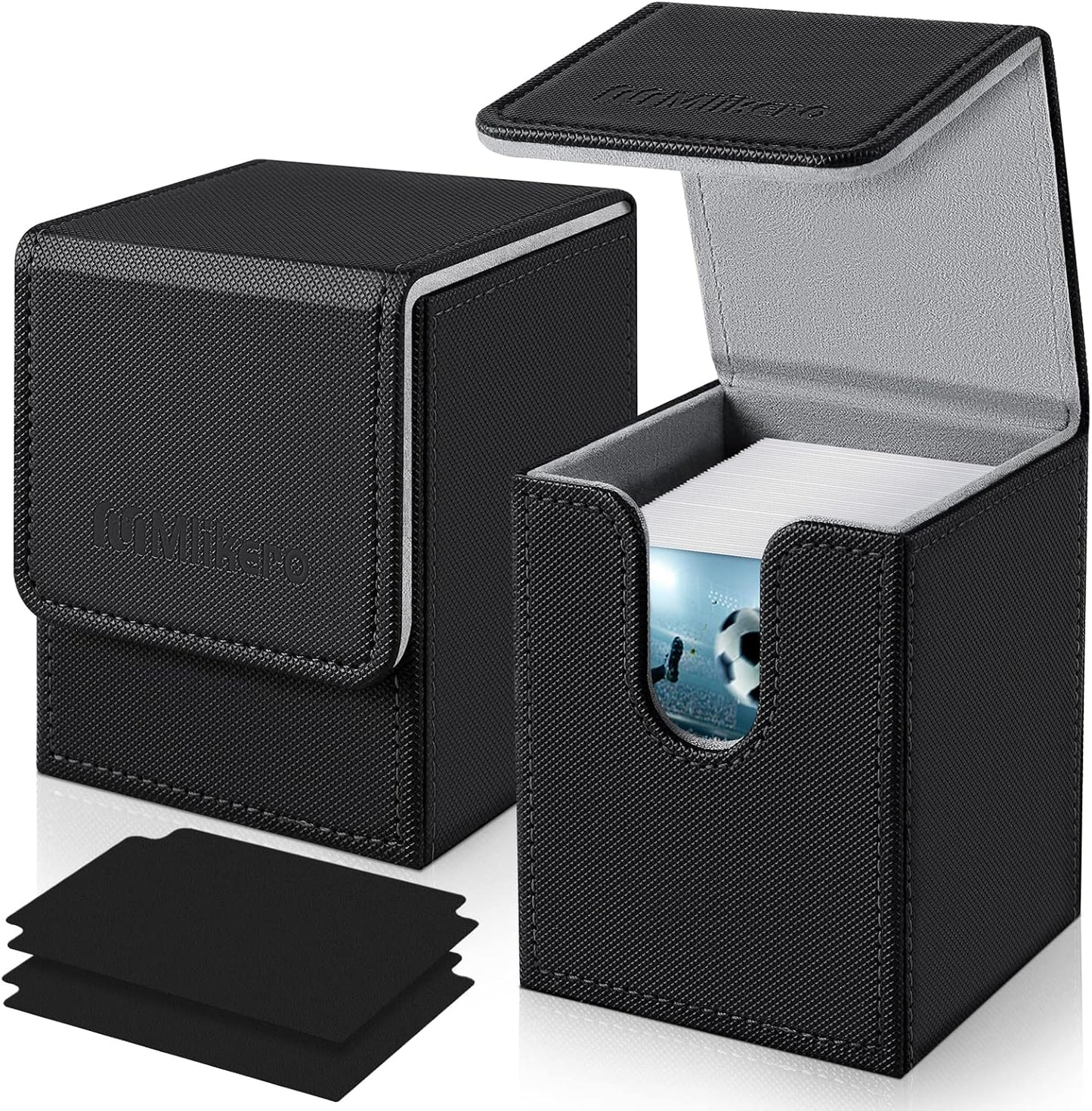 Mlikero Card Deck Case for Trading Cards 1800+, Trading Card Storage Box with 10 Dividers and 3 Foam Stoppers, Leather Magnetic Closure Commander Deck Box Fit for YuGiOh, MTG and Sport Cards