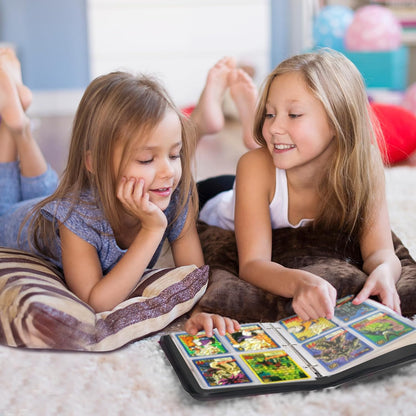 Anime Trading Card Binder for Dragon Cards, 4 Pocket with 50 Sleeves up to 400 Cards TCG Card Binder, Waterproof Card Storage Book, Cards Display Case