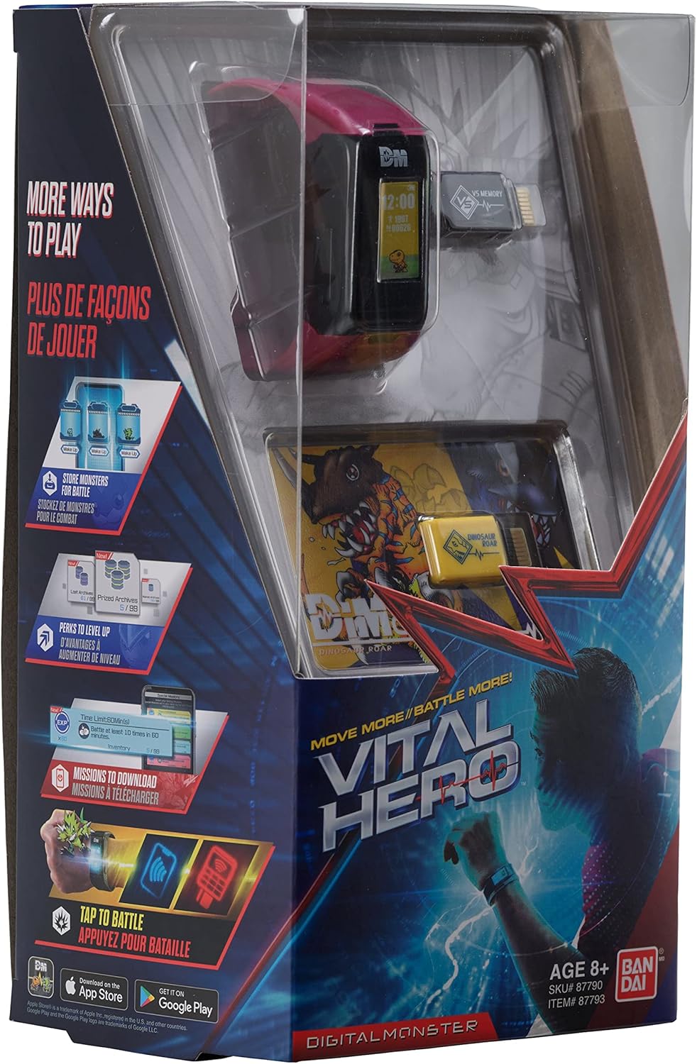 Bandai Namco - Digimon - Vital Hero Interactive Fitness Tracker/Digital Watch/Virtual Pet (Red)