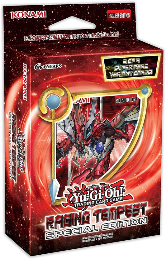 Yu-Gi-Oh! Cards! Raging Tempest Special Edition Deck | 3 Booster Packs | 2 Super Rare Cards | Genuine Cards, Multicolor, Model: 083717831495
