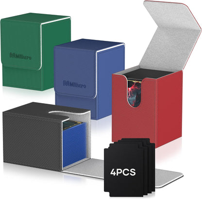 Mlikero Card Deck Case for Trading Cards 1800+, Trading Card Storage Box with 10 Dividers and 3 Foam Stoppers, Leather Magnetic Closure Commander Deck Box Fit for YuGiOh, MTG and Sport Cards