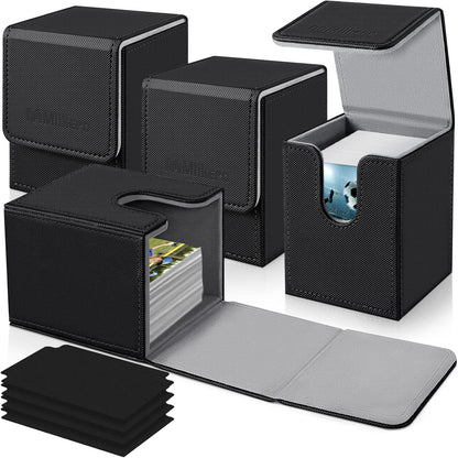 Mlikero Card Deck Case for Trading Cards 1800+, Trading Card Storage Box with 10 Dividers and 3 Foam Stoppers, Leather Magnetic Closure Commander Deck Box Fit for YuGiOh, MTG and Sport Cards