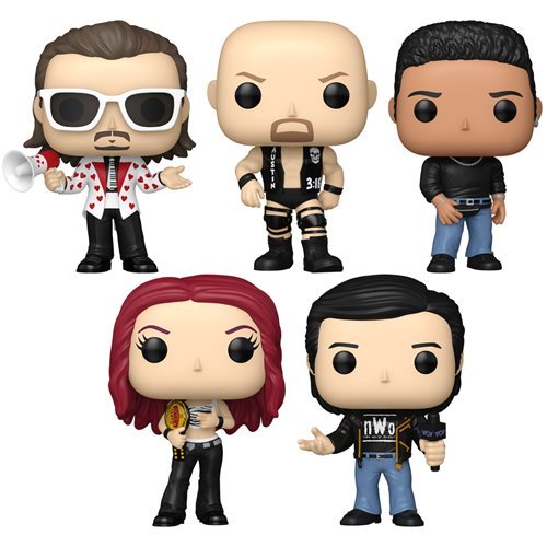 WWE Wave 28 Funko Pop! Set of 5 (Jimmy Hart #191, Stone Cold Steve Austin #190, Dwayne The Rock Johnson #189, Lita #188, and Eric Bischoff #187) Collectible Vinyl Figures - Estimated Arrival: Nov. 2025 (PRE-SALE)