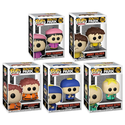 South Park Wave 6 Funko Pop! Television - Set of 5 (Wendy Testaburger #1762, Jimmy Valmer #1761, Hippie Exterminator Cartman #1760, Craig Tucker with Stripe #1759, Kissing Company Butters #1758) Collectible Vinyl Figures - ETA: Nov. 2025 (PRE-SALE)