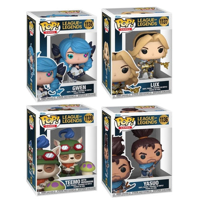 League of Legends Wave 4 Funko Pop! Games - Set of 4 (Gwen #1135, Yasuo #1136, Lux #1137, and Teemo with Mushroom #1138) Collectible Vinyl Figures - Estimated Arrival: Nov. 2025 (PRE-SALE)