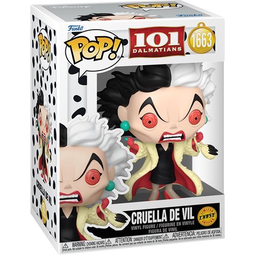 Cruella De Vil #1663 Funko Pop! 101 Dalmatians - Approx. 4 1/2" Chase Limited Edition Collectible Vinyl Figure Bundled with Display Box Protector Case - Estimated Arrival: Dec. 2025 (PRE-SALE)