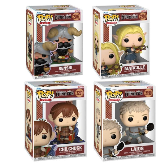 Delicious in Dungeon Funko Pop! Animation - Set of 4 (Senshi #2202, Marcille #2200, Laios #2199, and Chilchuck #2201) Collectible Vinyl Figures - Estimated Arrival: Nov. 2025 (PRE-SALE)