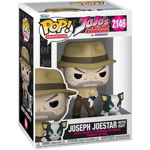Joseph Joestar and Iggy #2146 Buddy Funko Pop! Animation JoJo's Bizarre Adventure The Animation - Approx. 4" (Joseph) and 1 1/4" (Iggy) Collectible Vinyl Figures Bundled with Display Box Protector Case - Estimated Arrival: Nov. 2025 (PRE-SALE)