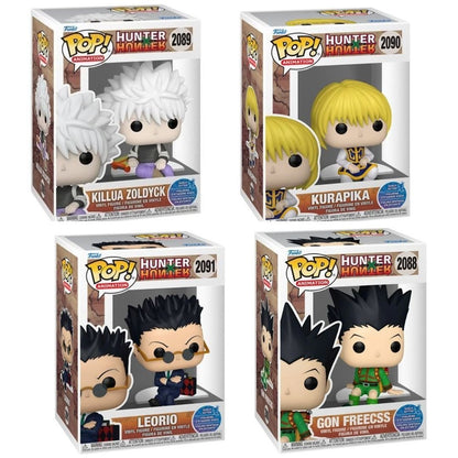 Hunter x Hunter Wave 6 Funko Pop! Animation - Set of 4 (Killua Zoldyck (Sitting) #2089, Gon Freecss (Sitting) #2088, Leorio (Sitting) #2091, and Kurapika (Sitting) #2090)  Collectible Vinyl Figures - Estimated Arrival: Nov. 2025 (PRE-SALE)